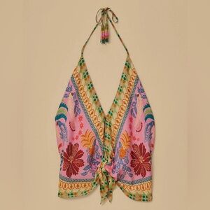 Farm Rio Queen of Fruits Scarf Halter Top